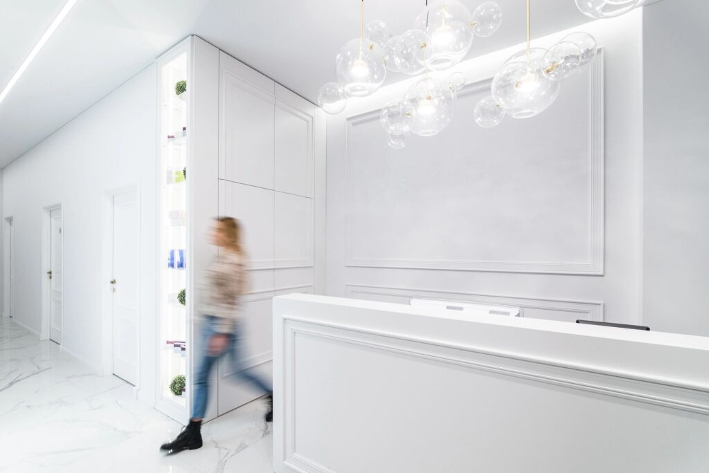 modern aesthetic clinic interior minimal white